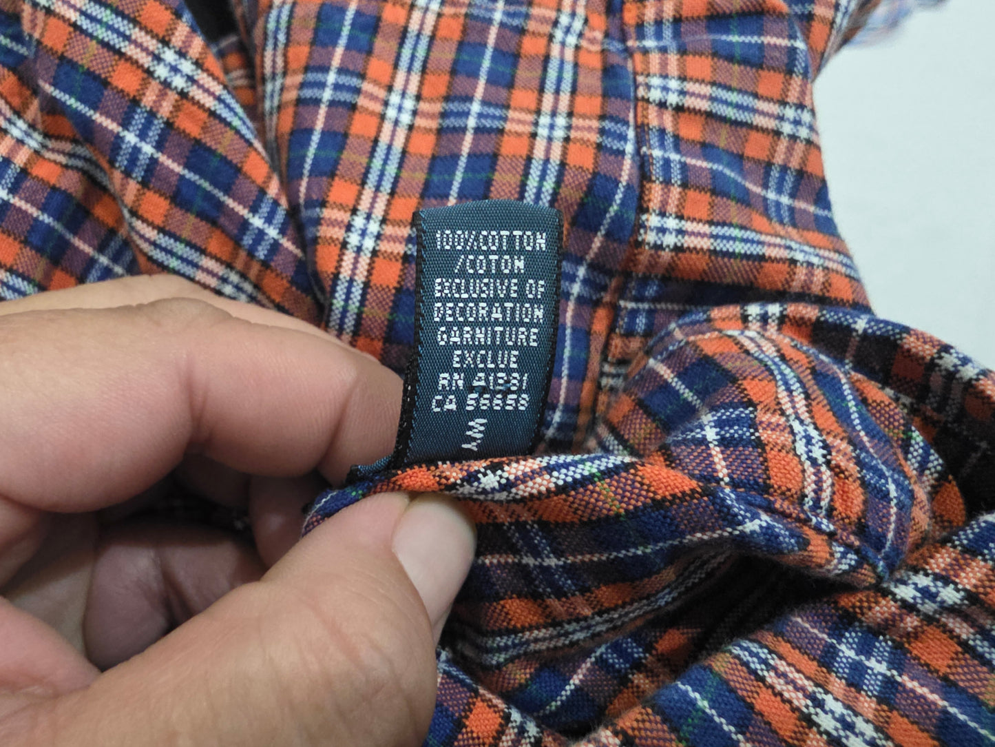Camisa Ralph Lauren Mediana M Cuadro Azul Y Naranja