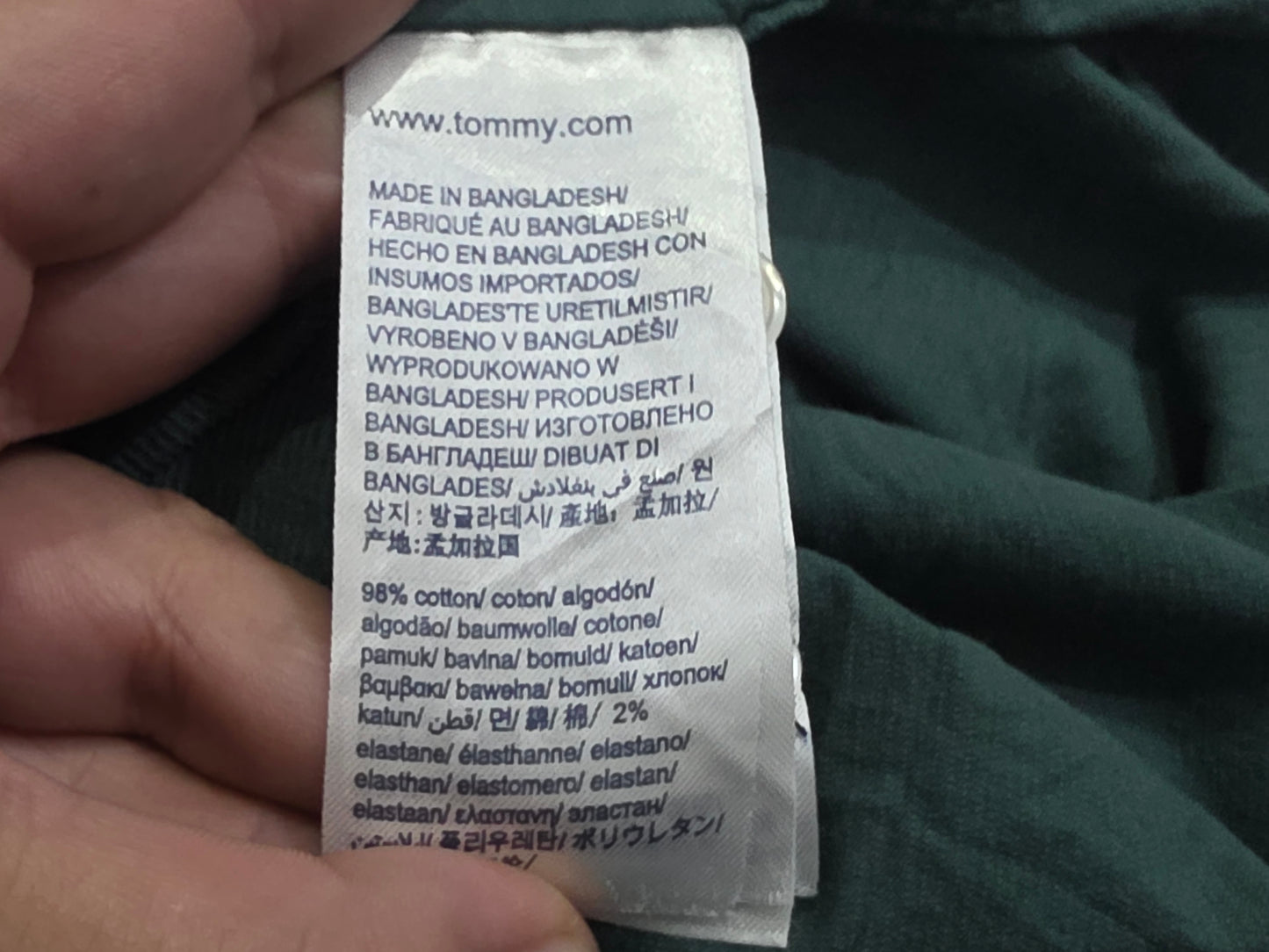 Camisa Pana Tommy Hilfiger Mediana M Verde