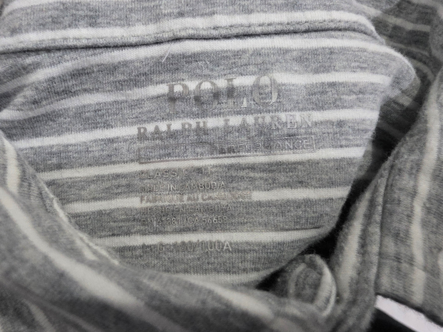 Playera Ralph Lauren Grande L Gris Lineas
