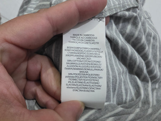 Playera Ralph Lauren Grande L Gris Lineas
