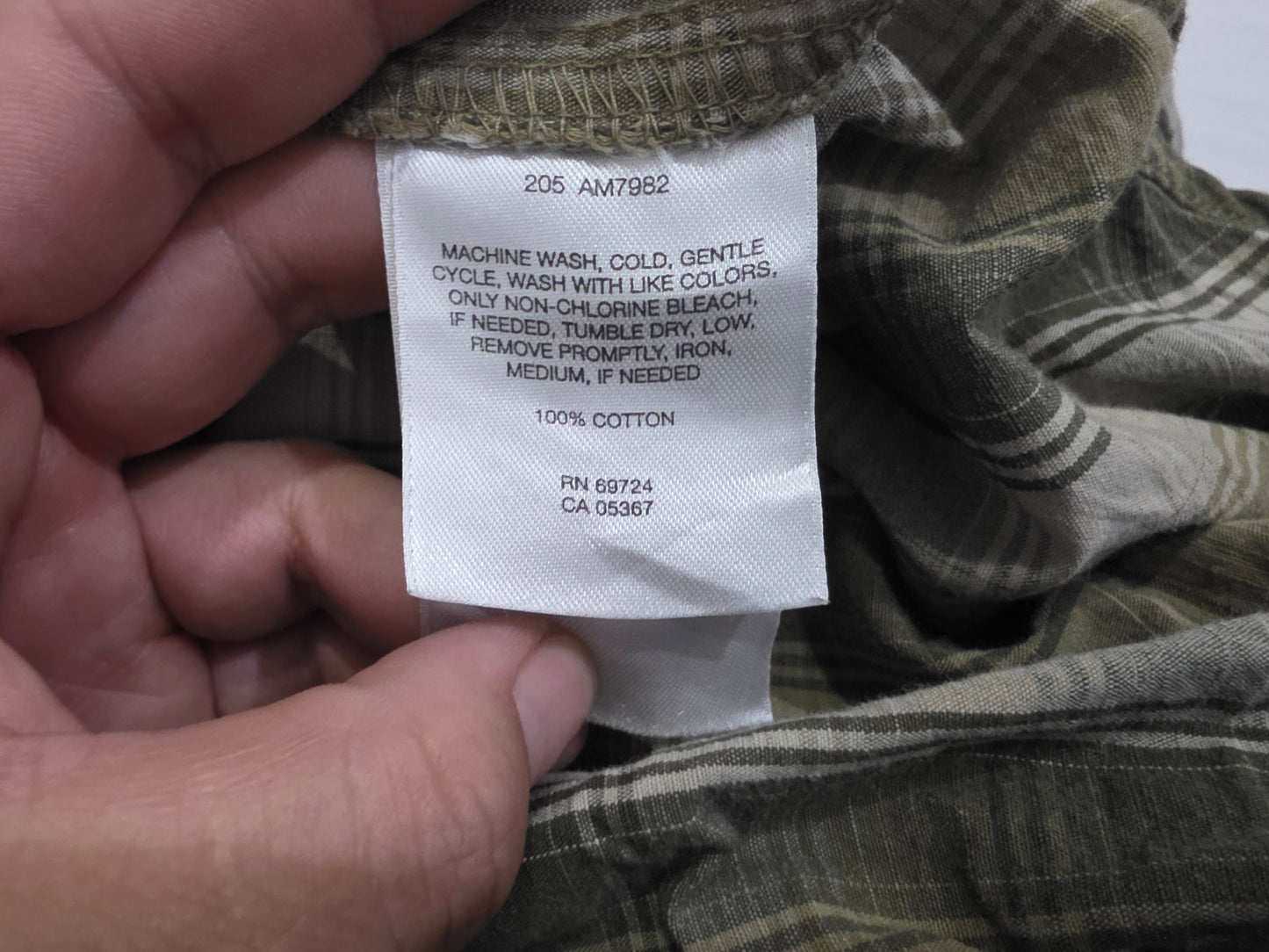 Camisa Columbia Grande L Cuadro Verde