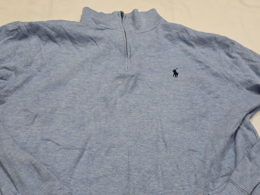 Sueter Ralph Lauren Grande L Azul Claro Pony Azul Cierre Cor