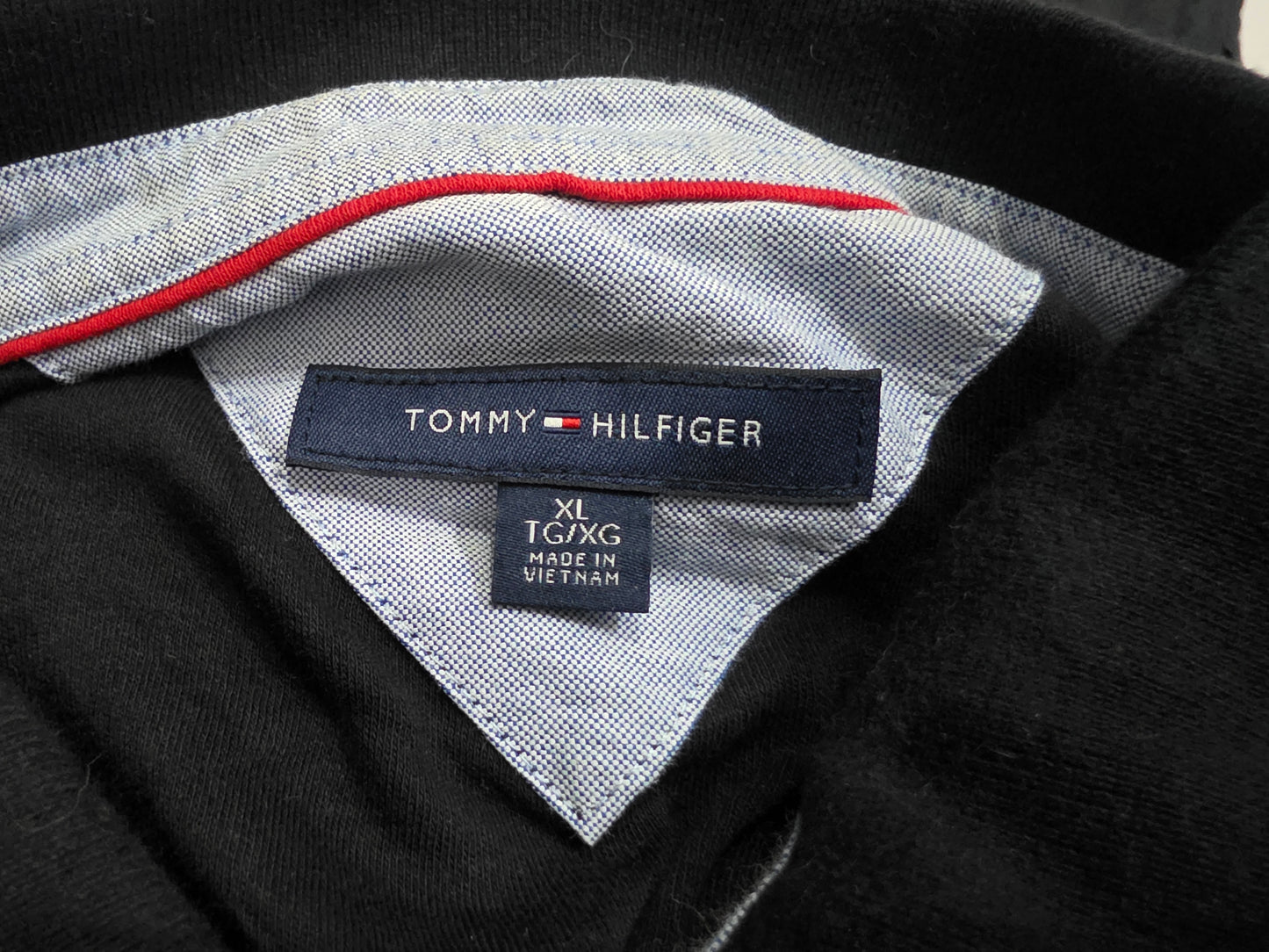 Playera Polo Tommy Hilfiger Xgrande Xl Negro Letras