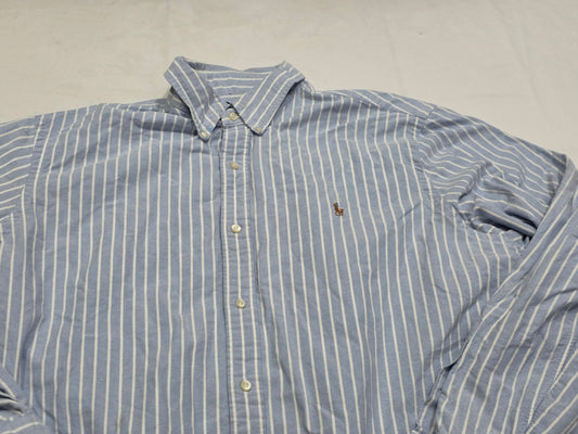 Camisa Ralph Lauren 2xl Azul Claro Lineas Pony Colores