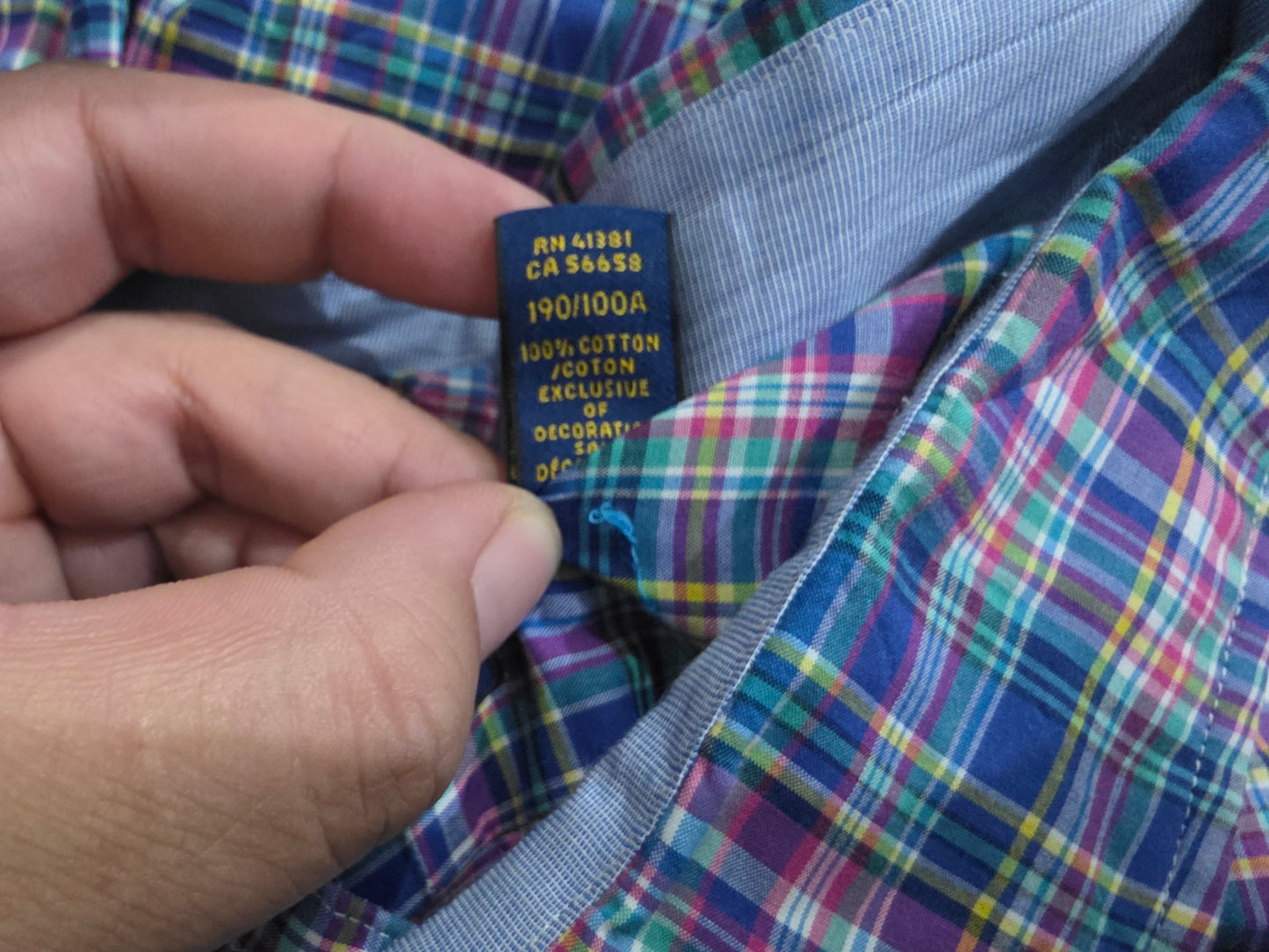 Camisa Ralph Lauren 2xl Alto Cuadro Rosa Y Azul