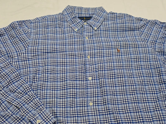 Camisa Ralph Lauren 2xl Cuadro Azul Pony Colores