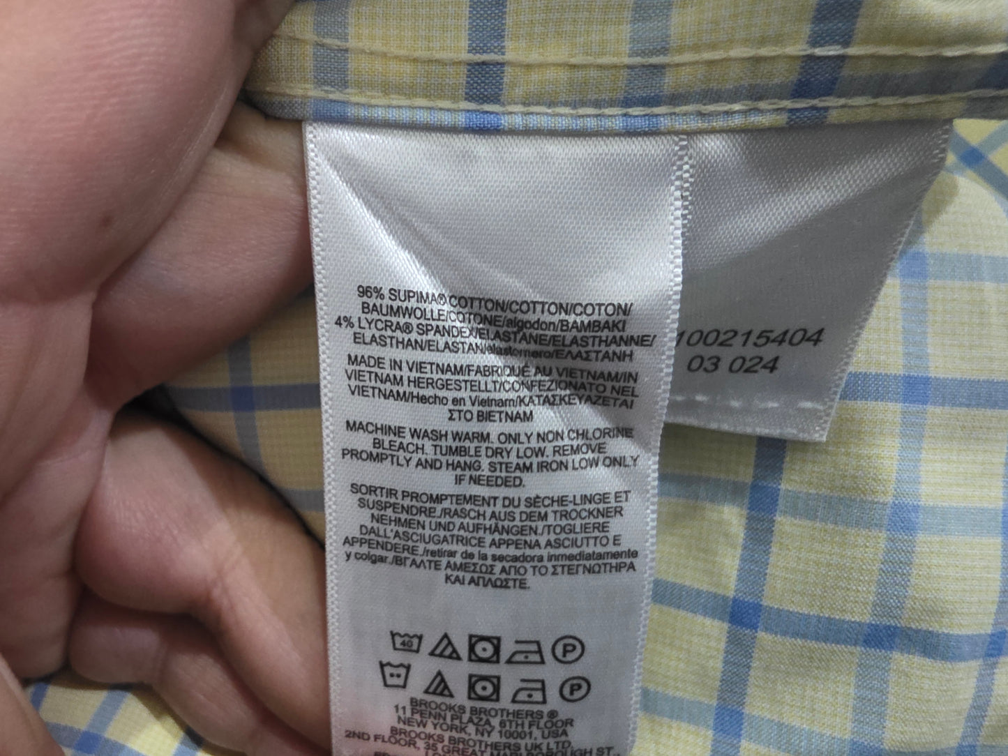 Camisa Brooks Brothers 3xl Cuadro Amarillo Y Azul