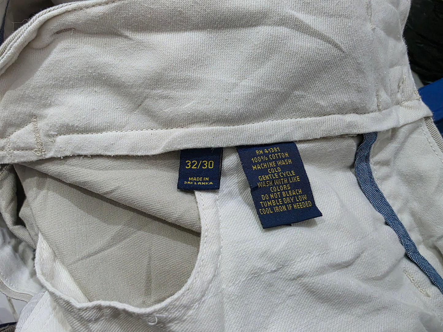 Pantalon Recto Ralph Lauren 32x30 Beige