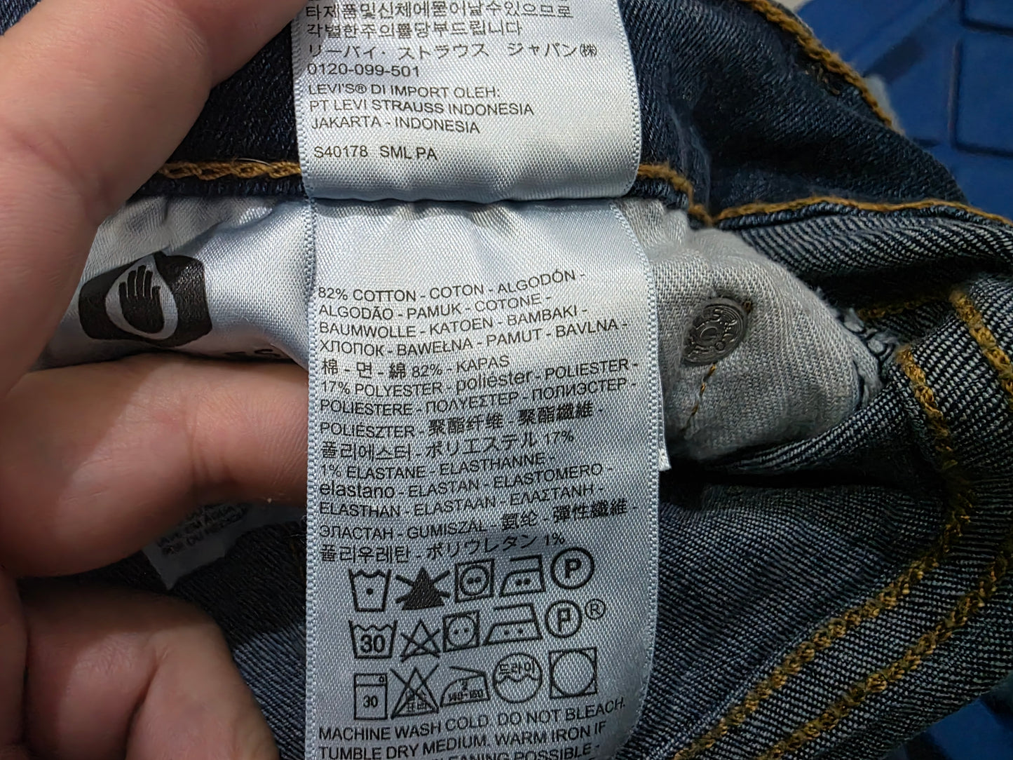 Pantalon Slim Fit Levis 511 29x30 Azul