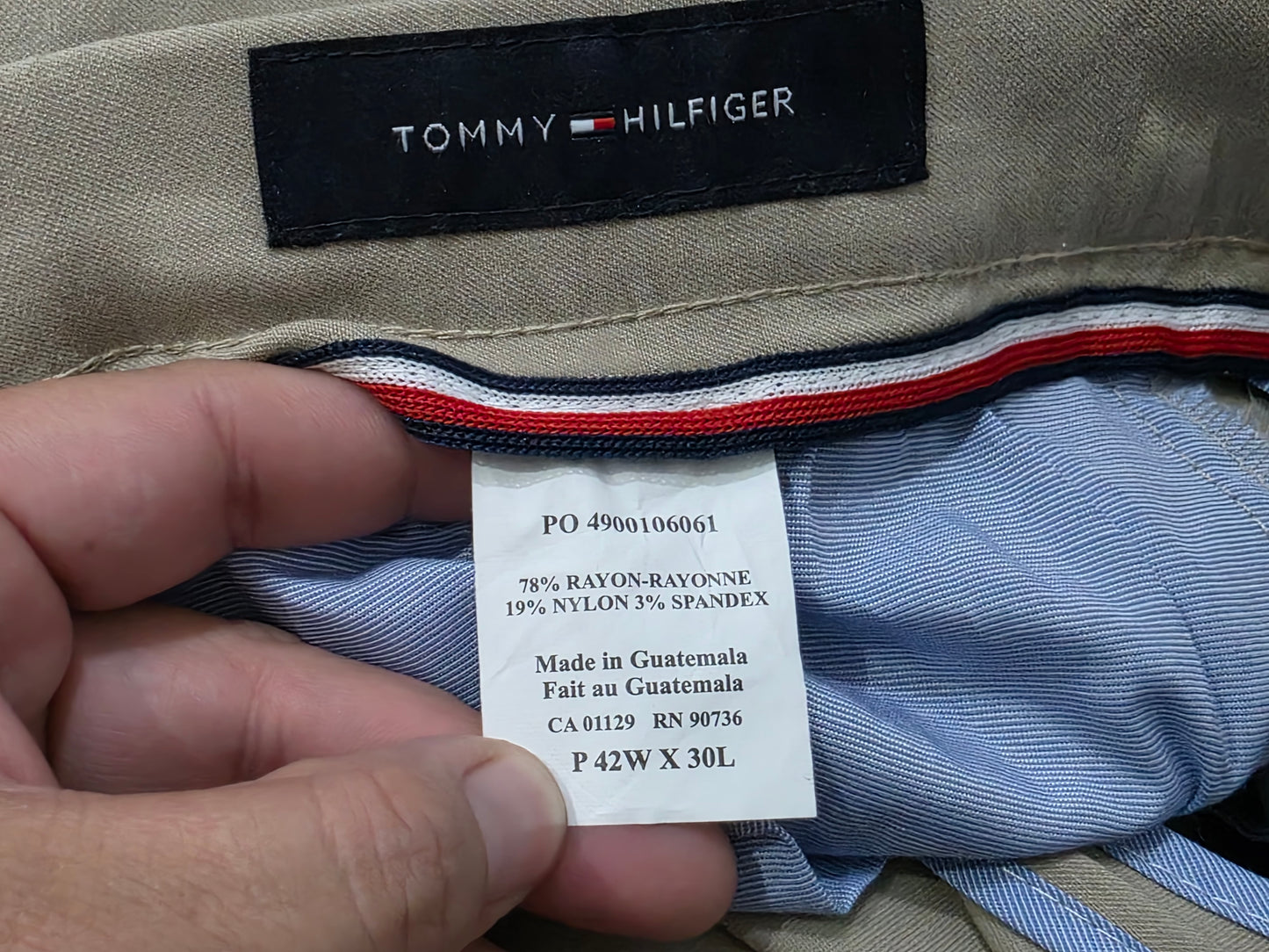 Pantalon Tommy Hilfiger Stretch 42x30 Cafe