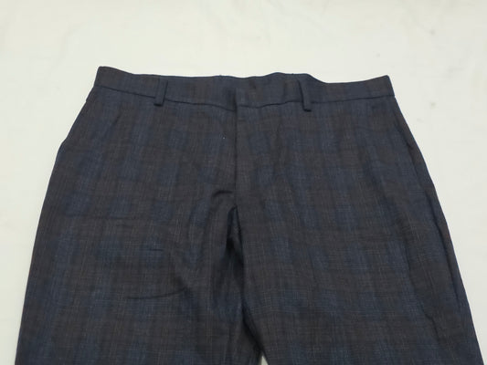 Pantalon Tommy Hilfiger 34x30 Recto Cuadro Azul Y Cafe