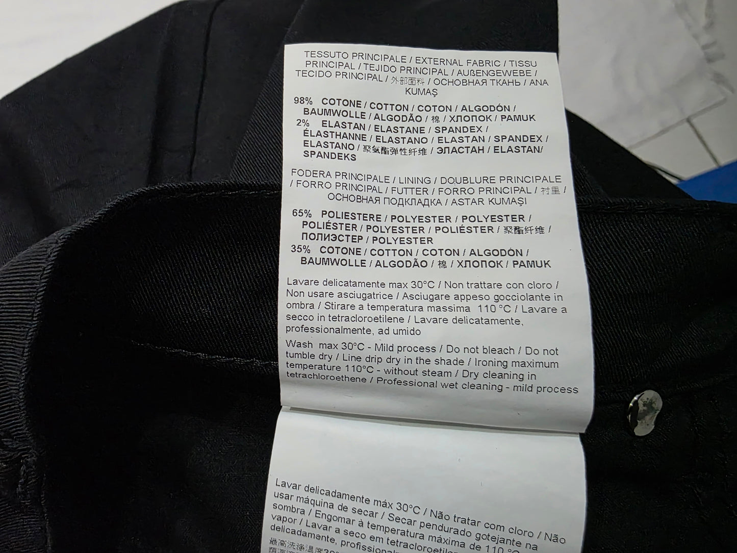 Pantalon Recto Versace 30 Negro