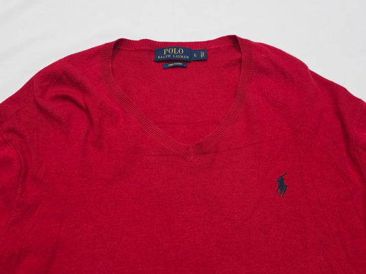 Sueter Ralph Lauren Grande L Rojo Pony Negro