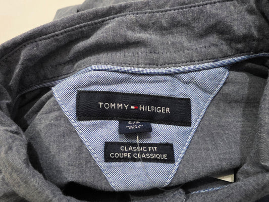 Camisa Tommy Hilfiger Chico S Azul Grisaceo Manga Corta