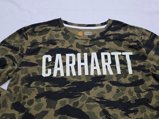 Playera Carhartt Mujer Grande L Camoflaje ,amga Larga