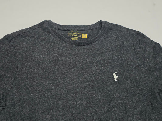 Playera Ralph Lauren Mediana M Gris Oscuro Pony Blanco