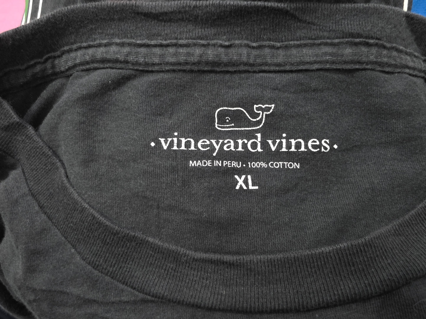 Playera Vineyard Vines Xgrande Xl Negro Bandera Manga Larga