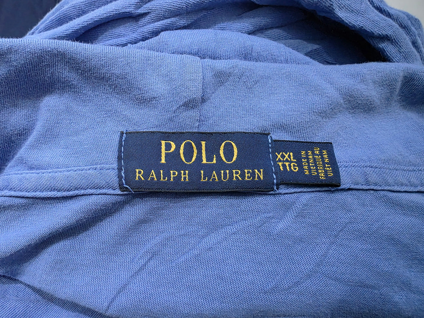 Playera Con Gorro Ralph Lauren 2xl Azul Lineas (