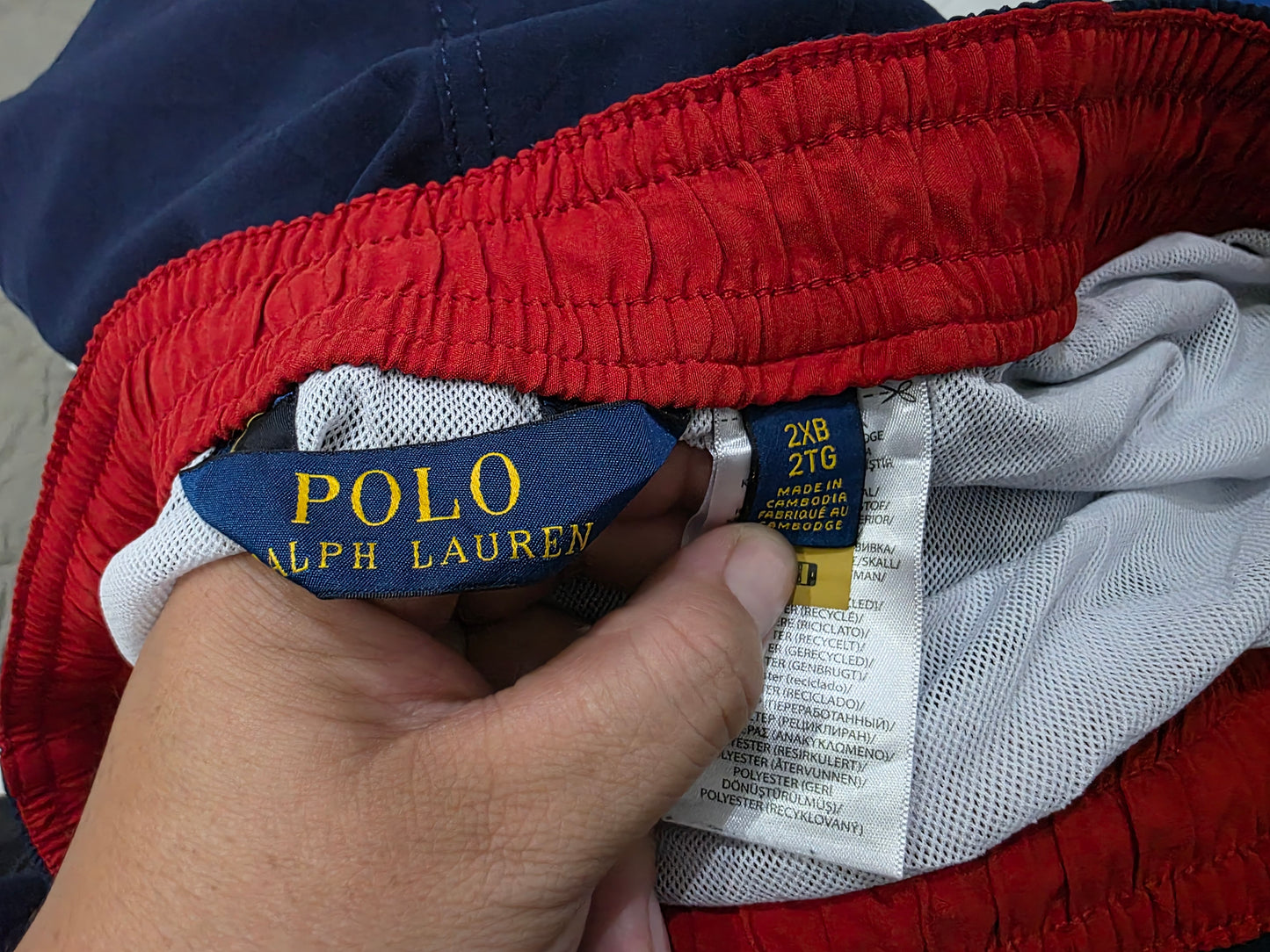 Bermuda Ralph Lauren 2xb Azul Pony Rojo