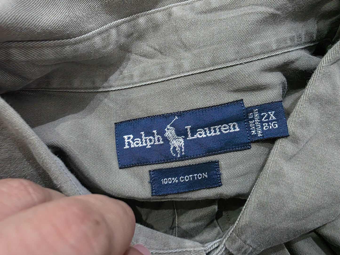 Camisa Ralph Lauren 2x Verde Deslavado Manga Corta
