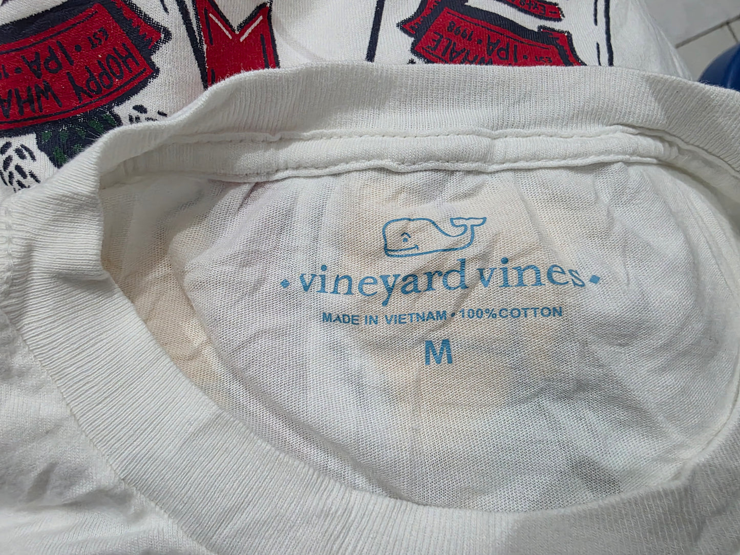 Playera Vineyard Vines Mediana M Blanco Navidad Manga Larga