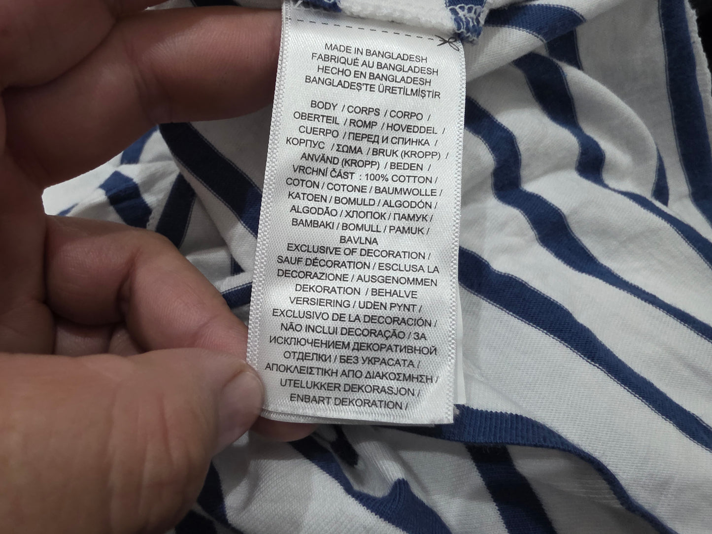 Playera Ralph Lauren Grande L Blanco Lineas Azules
