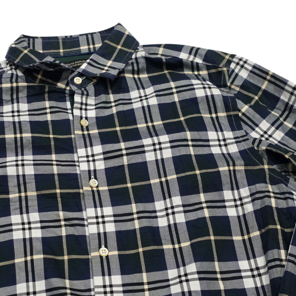 Camisa Banana Republic Grande L Cuadro Azul Y Verde