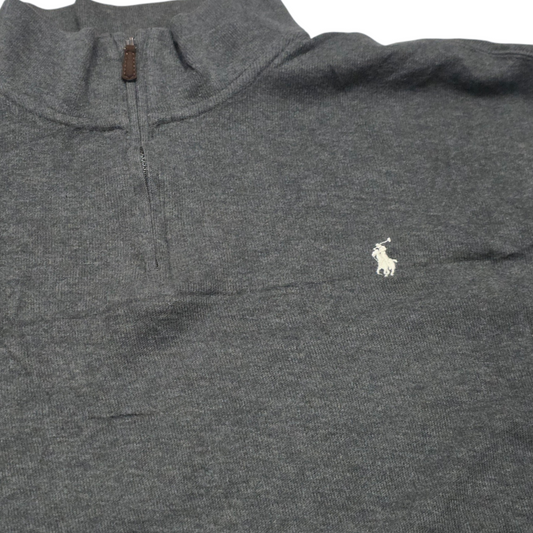 Sueter Ralph Lauren Xgrande Xl Gris Pony Blanco