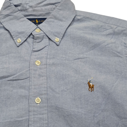 Camisa Ralph Lauren Chico S Azul Claro Pony Colores