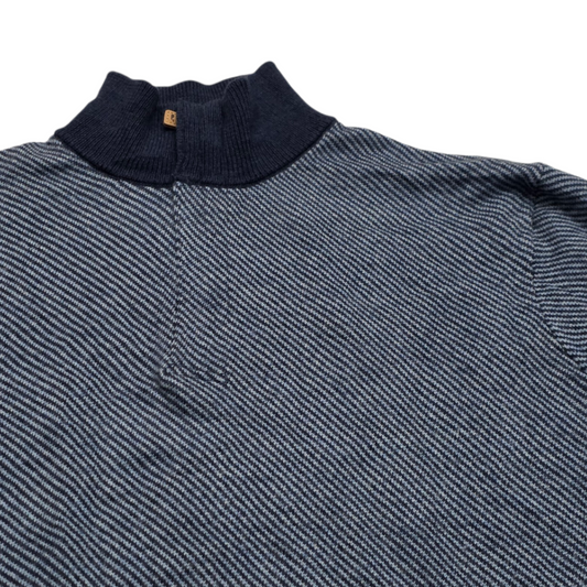 Sueter Vineyard Vines Grande L Azul Cierre Corto Lana Merino
