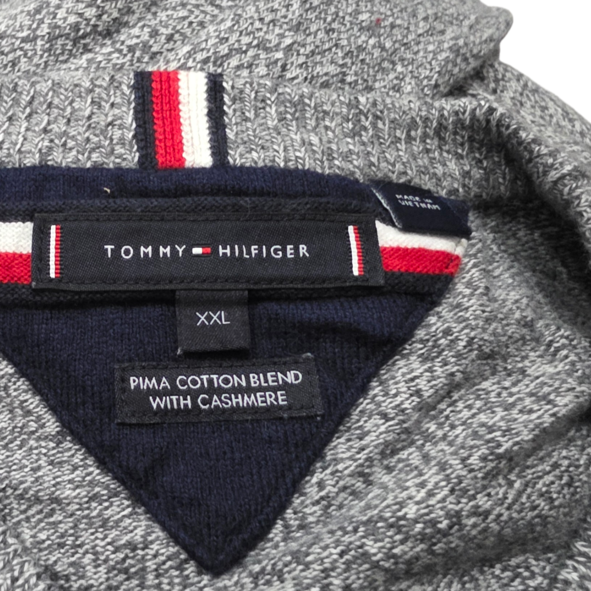 Sueter Tommy Hilfiger 2xl Gris Con Cashmere