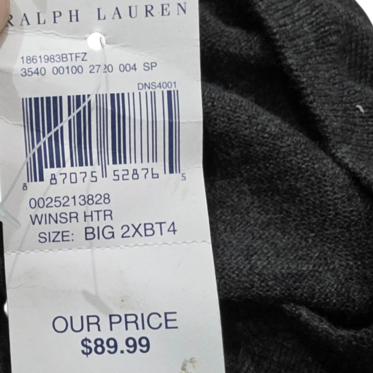 Sueter Ralph Lauren 2xbig Gris Delgado