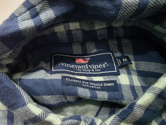 Camisa Vineyard Vines Mediana M Cuadro Azul Y Verde Franela