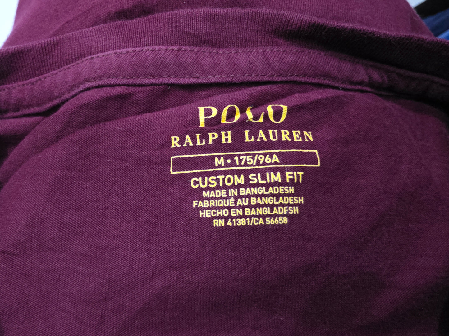 Playera Ralph Lauren Mediana M Vino Pony Azul Customslimfit