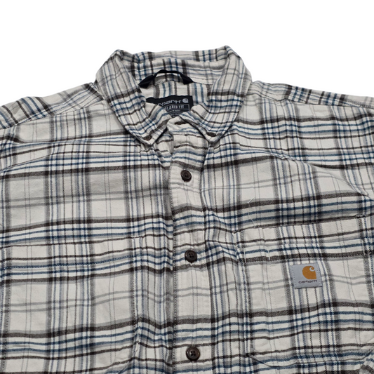 Camisa Carhartt Grande L Cuadro Beige Franela