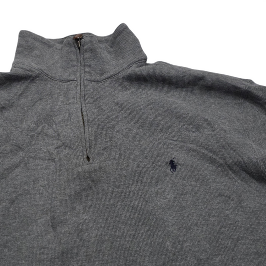 Sueter Ralph Lauren Grande L Gris Pony Azul Cuello Alto