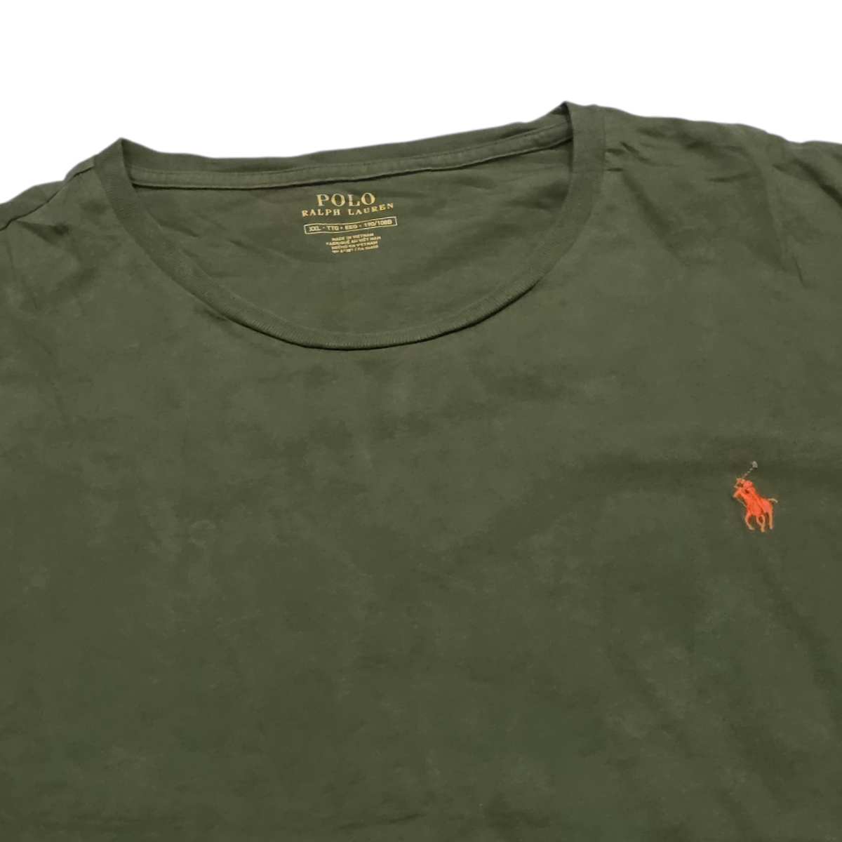 Playera Ralph Lauren 2xl Verde Poy Naranja