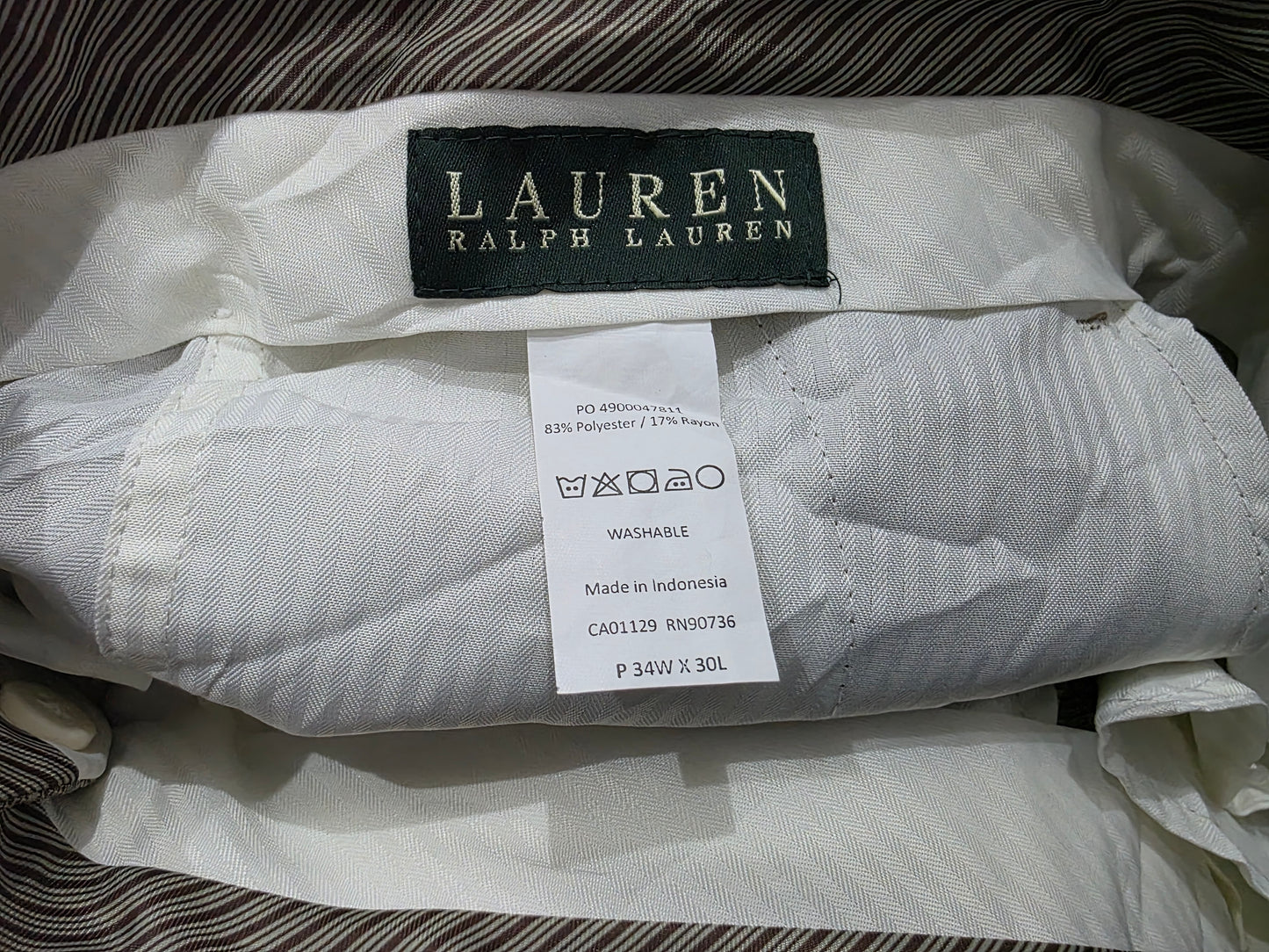 Pantalon De Vestir Ralph Lauren 34x30 Cuadro Cafe (Usado)