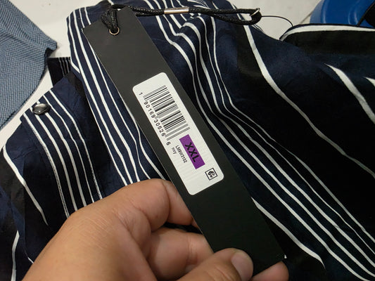 Camisa Karl Lagerfeld 2xl Azul Lineas (NUEVO)