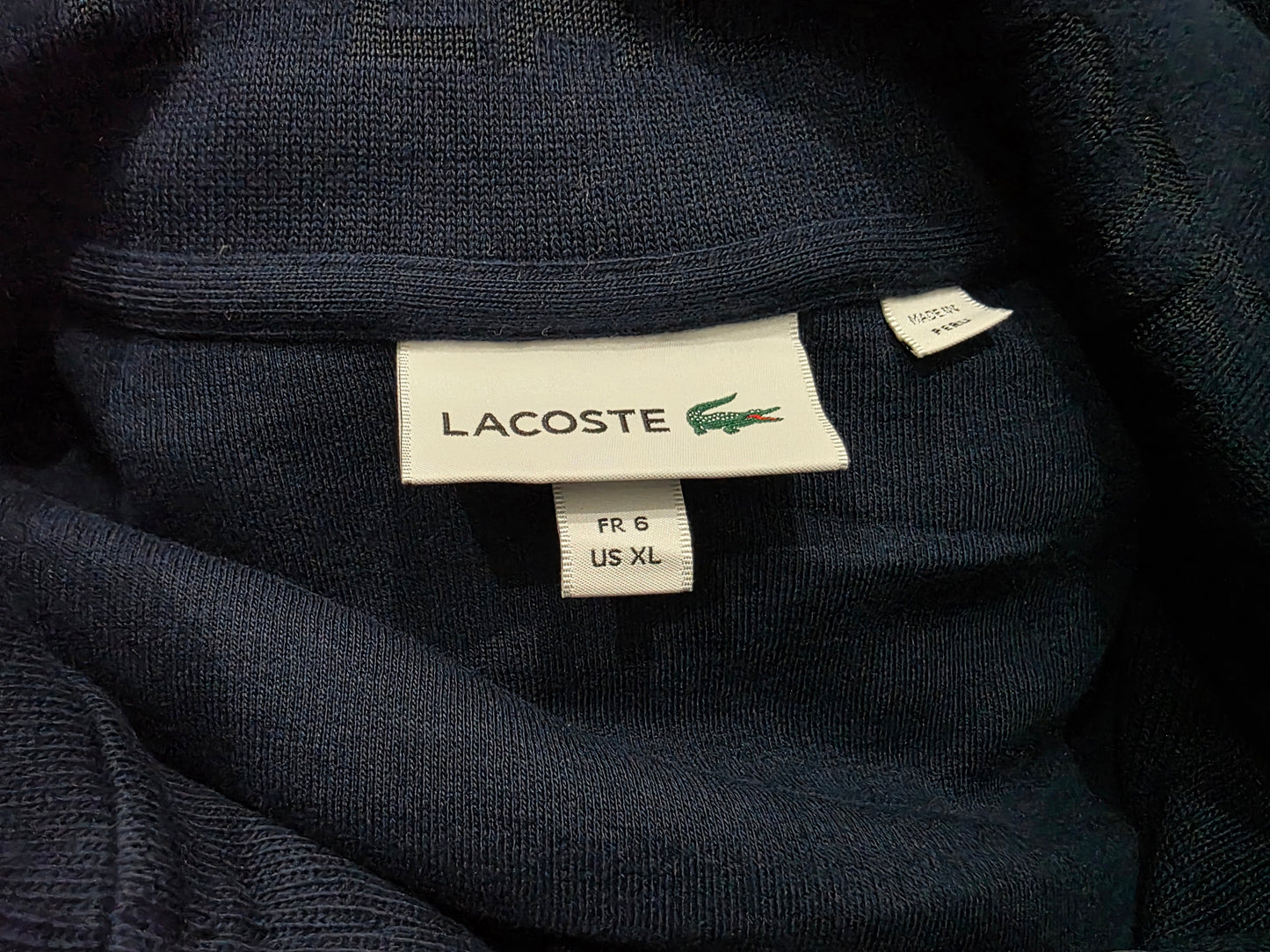 Sueter Lacoste Xgrande Xl Fr 6 Azul Marino (Usado)