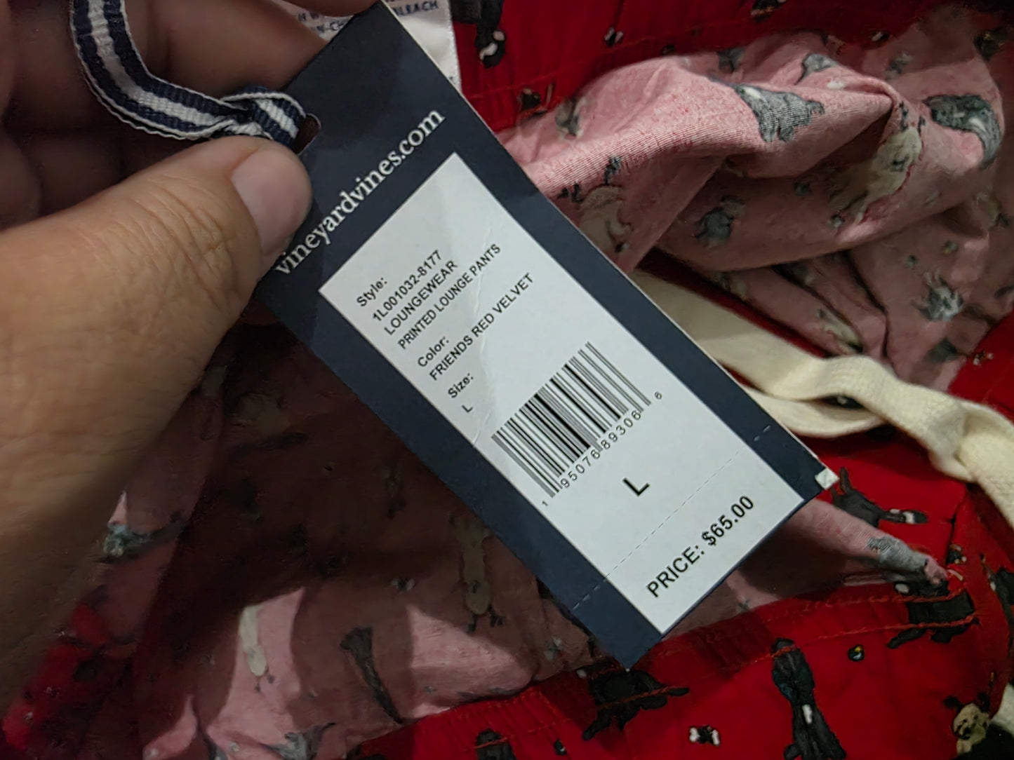 Pijama Vineyard Vines Grande L Rojo Navidad (NUEVO)