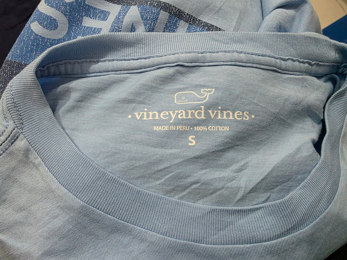 Playera Vineyard Vines Chico S Azul Claro Faro Manga Larga (Usado)