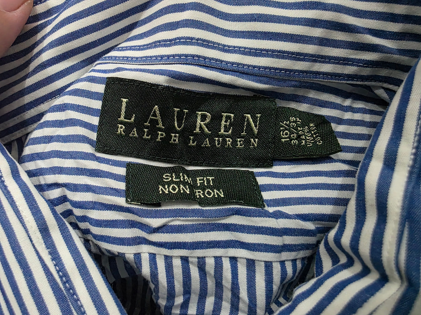 Camisa Ralph Lauren Grande L Azul Lineas (Usado)