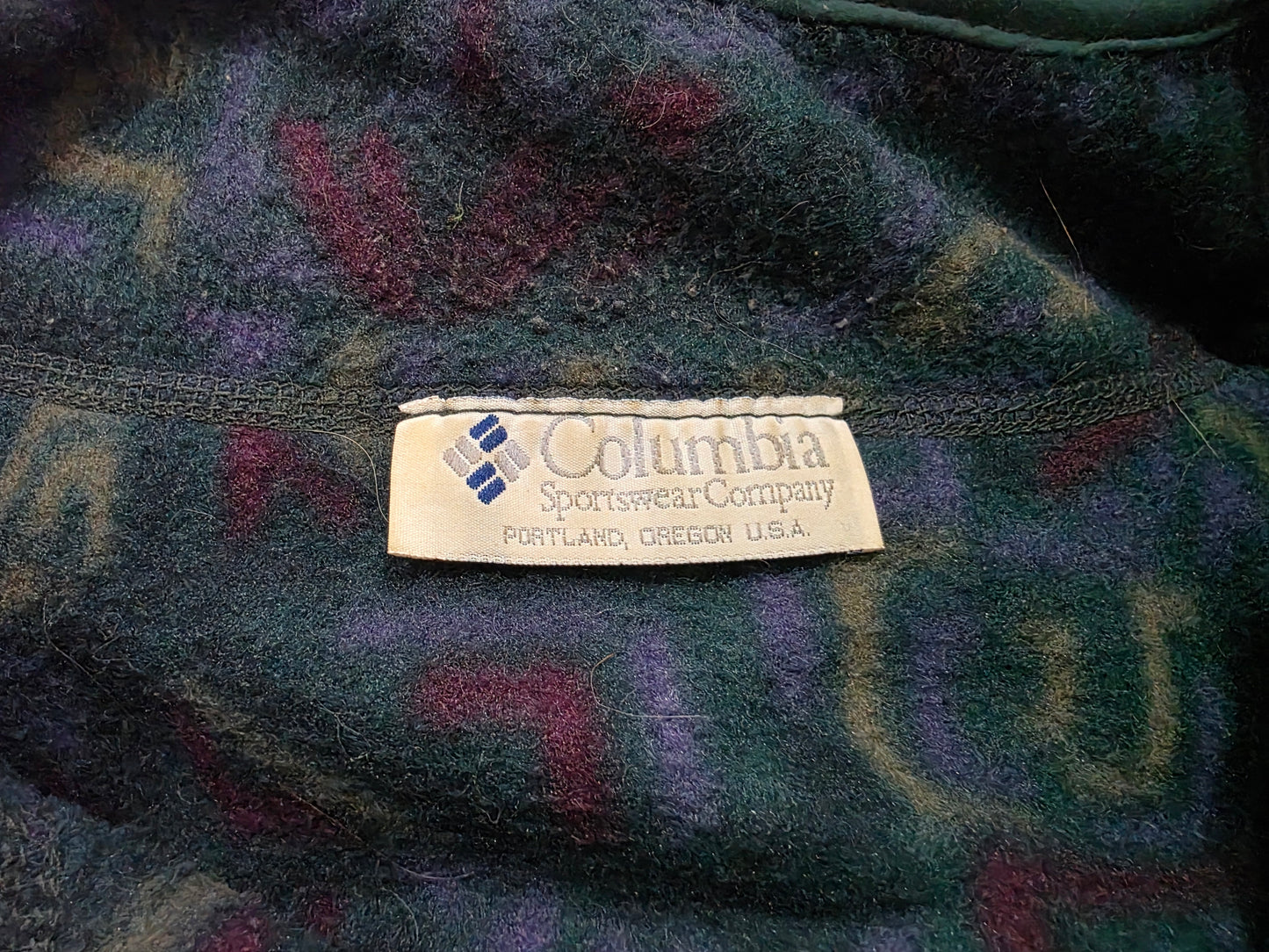 Sudadera Polar Vintage Columbia Grande L Verde Azul (Usado)