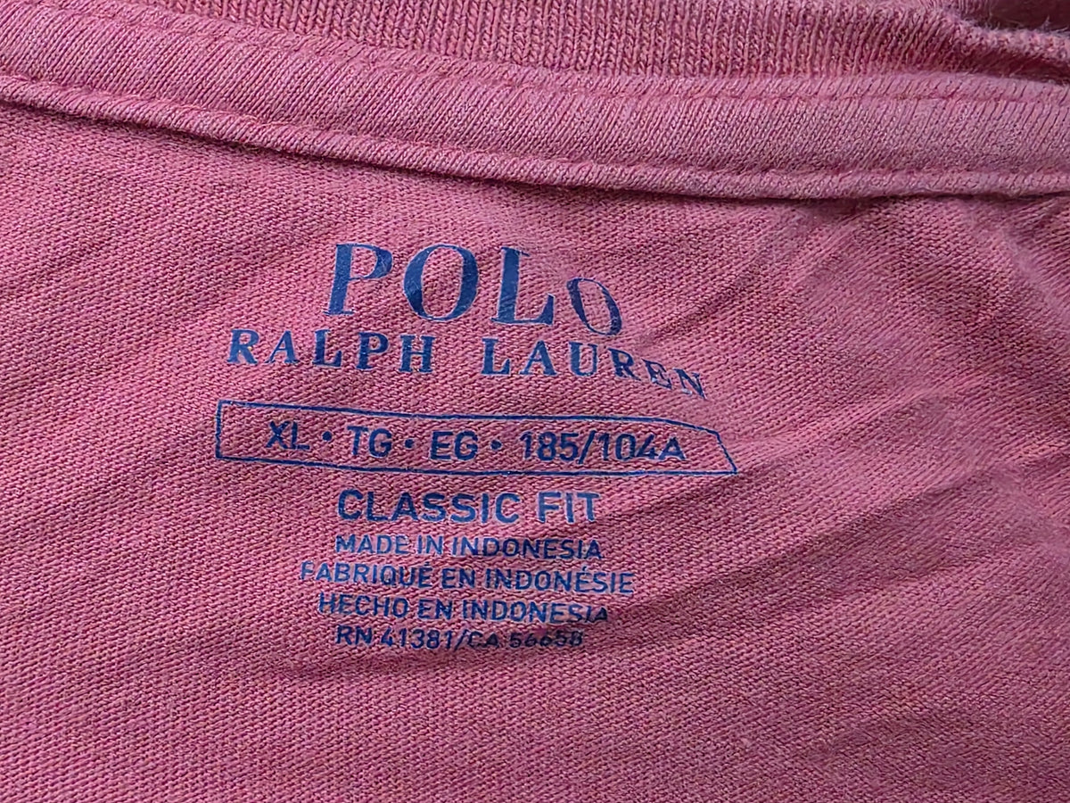Playera Ralph Lauren Xgrande Xl Coral Pony Azul (Usado)