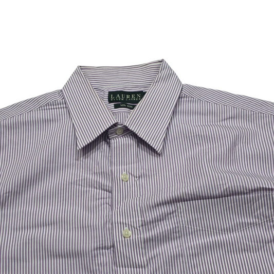 Camisa Ralph Lauren Xgrande Xl Lineas Lila 17 32-33 Non Iron