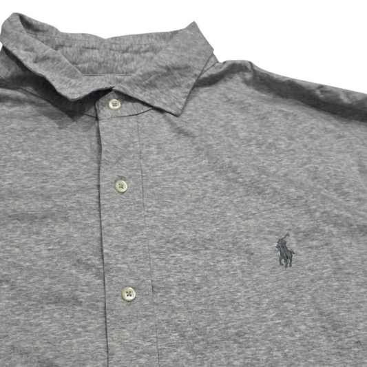 Camisa Ralph Lauren 2XL Knit Dress Shirt Gris pony Gris