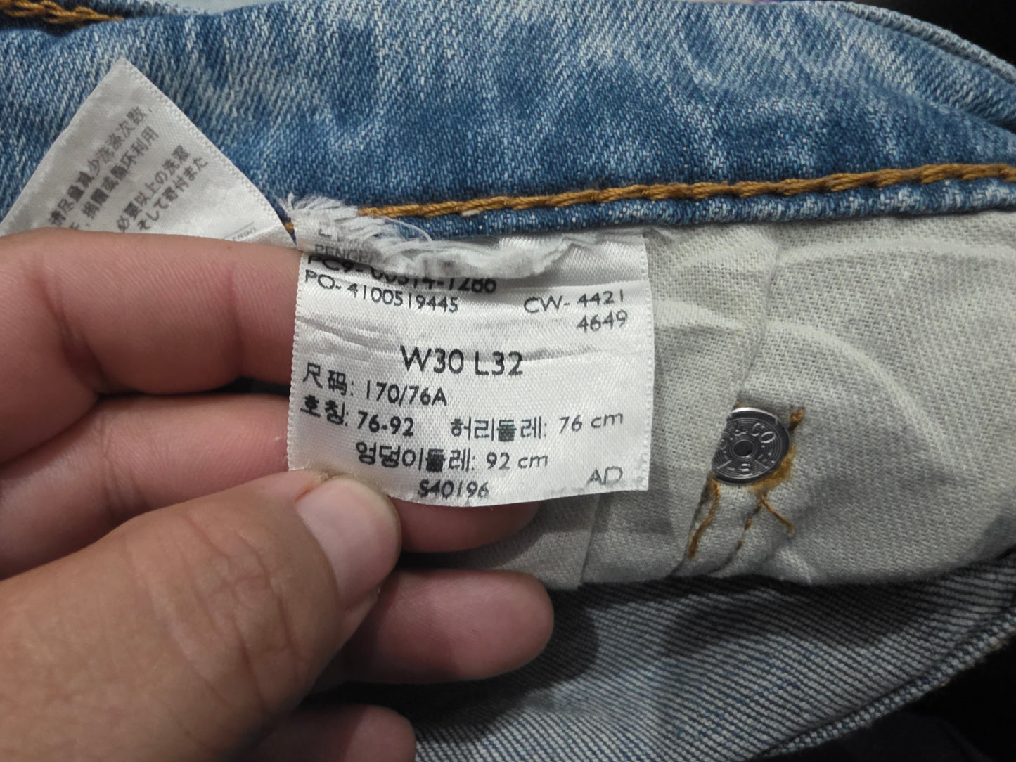 Pantalon Recto Levis 514 30x32 Azul Claro (Usado)