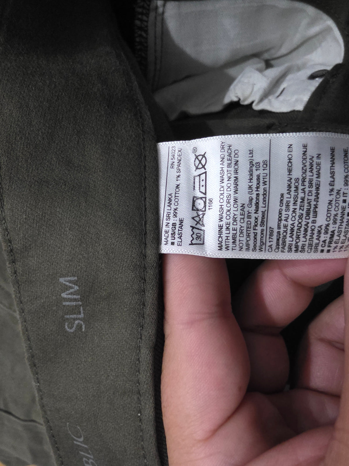 Pantalon Slim Fit Banana Republic 33x30 Verde (Usado)