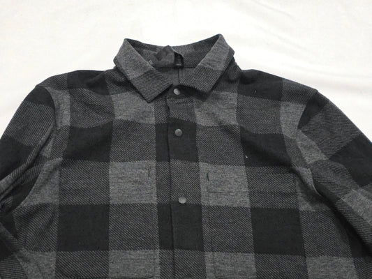 Camisa Lululemon Chico S Cuadro Negro Gris (Usado)
